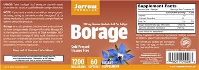 Photo of the Jarrow Formulas Borage label