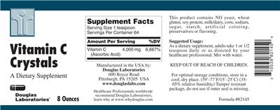 Photo of the Douglas Laboratories Vitamin C Crystals label