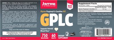 Photo of the Jarrow Formulas GPLC label