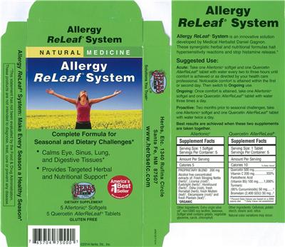 Photo of the Herbs Etc. Quercetin AllerReLeaf label