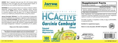 Photo of the Jarrow Formulas HCActive label