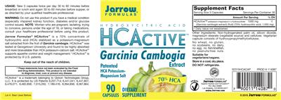 Photo of the Jarrow Formulas HCActive label