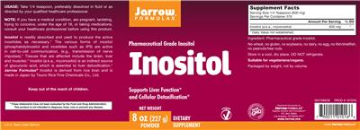 Product label for Inositol Powder