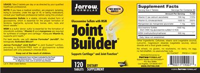 Photo of the Jarrow Formulas Joint Builder label