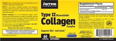 Photo of the Jarrow Formulas Type II Bioavailable Collagen Complex label