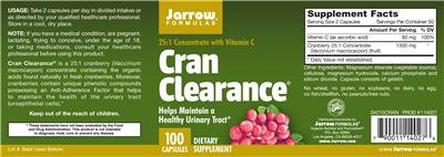 Photo of the Jarrow Formulas Cran Clearance label