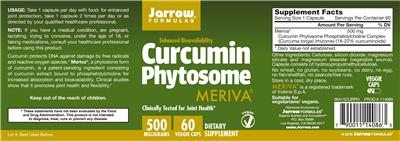 Photo of the Jarrow Formulas Curcumin Phytosome 500 mg label