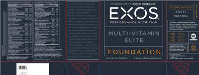 Photo of the EXOS Performance Nutrition P.M. label