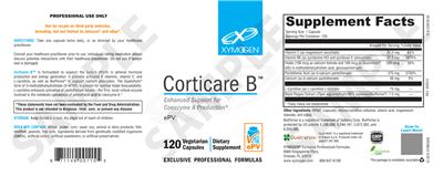 Photo of the XYMOGEN Corticare B label