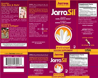 Photo of the Jarrow Formulas JarroSil label
