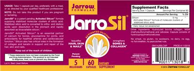 Photo of the Jarrow Formulas JarroSil 5 mg label