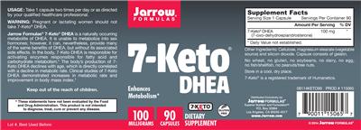 Photo of the Jarrow Formulas 7-Keto DHEA 100 mg label