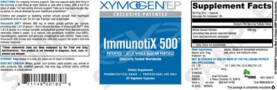 Photo of the XYMOGEN EP ImmunotiX 500 label