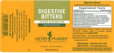 Photo of the Herb Pharm Digestive Bitters label