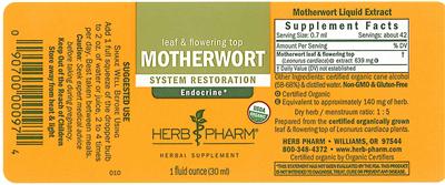 Photo of the Herb Pharm Motherwort label