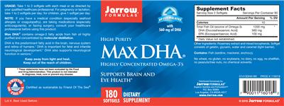 Product label for Max DHA