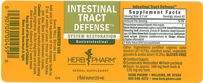 Photo of the Herb Pharm Intestinal Tract Defense label