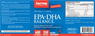 Photo of the Jarrow Formulas EPA-DHA Balance label