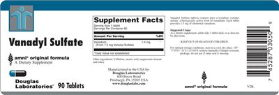 Photo of the Douglas Laboratories Vanadyl Sulfate label
