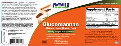Photo of the NOW Glucomannan label