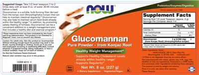 Photo of the NOW Glucomannan Pure Powder - from Konjac Root label