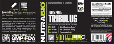 100% Pure Tribulus 500 Milligrams