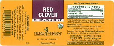 Photo of the Herb Pharm Red Clover label