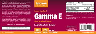 Photo of the Jarrow Formulas Gamma E label