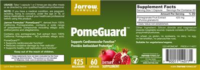Photo of the Jarrow Formulas PomeGuard 425 mg label
