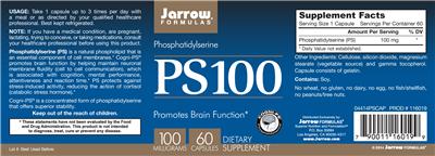 Photo of the Jarrow Formulas PS100 100 mg label
