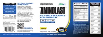 Photo of the Gaspari Nutrition AminoLast Lemon Ice label