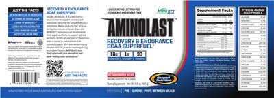 Photo of the Gaspari Nutrition AminoLast Strawberry Kiwi label