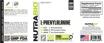 L-Phenylalanine 500 Milligrams