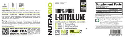 Product label for 100% Pure L-Citrulline