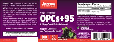 Photo of the Jarrow Formulas OPCs + 95 100 mg label