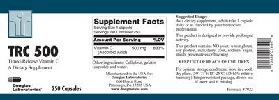 Photo of the Douglas Laboratories TRC 500 label