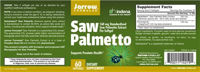 Photo of the Jarrow Formulas Saw Palmetto label