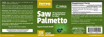 Photo of the Jarrow Formulas Saw Palmetto label