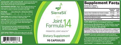 Photo of the SierraSil Joint Formula 14 label