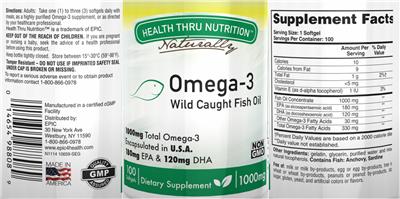 Photo of the Health Thru Nutrition Naturally Omega-3 label