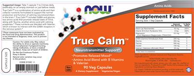 Photo of the NOW True Calm label