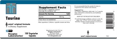 Photo of the Douglas Laboratories Taurine label