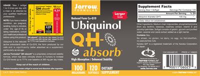 Photo of the Jarrow Formulas QH-absorb 100 mg label