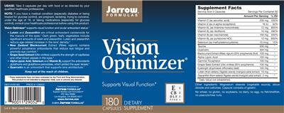 Photo of the Jarrow Formulas Vision Optimizer label