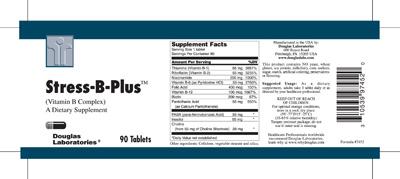 Photo of the Douglas Laboratories Stress-B-Plus label