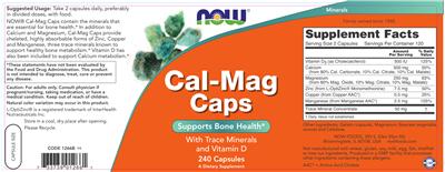 Photo of the NOW Cal-Mag Caps label