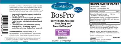 Photo of the EuroMedica BosPro 500 mg label
