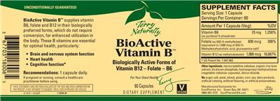 Photo of the Terry Naturally BioActive Vitamin B label