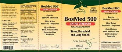 Photo of the Terry Naturally BosMed 500 Extra Strength label