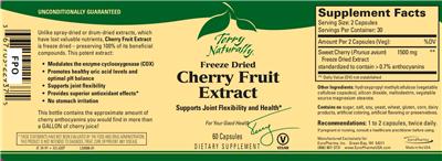 Photo of the Terry Naturally Freeze Dried Cherry Fruit Extract label